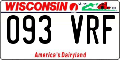WI license plate 093VRF