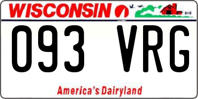 WI license plate 093VRG
