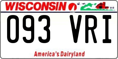 WI license plate 093VRI