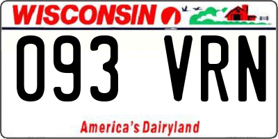 WI license plate 093VRN