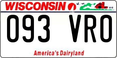 WI license plate 093VRO