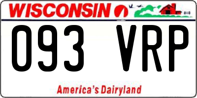 WI license plate 093VRP