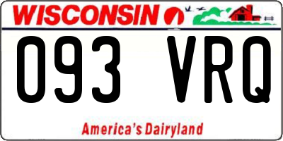 WI license plate 093VRQ