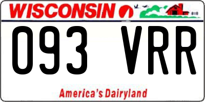 WI license plate 093VRR
