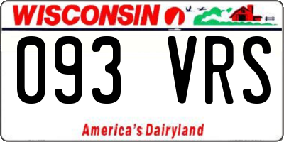 WI license plate 093VRS