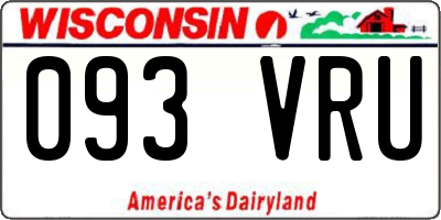 WI license plate 093VRU