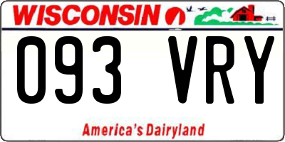WI license plate 093VRY