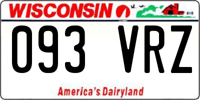 WI license plate 093VRZ