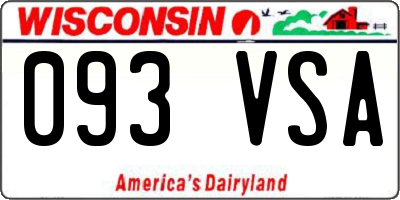 WI license plate 093VSA