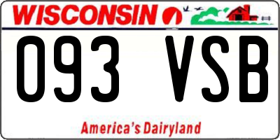 WI license plate 093VSB