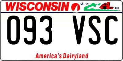 WI license plate 093VSC