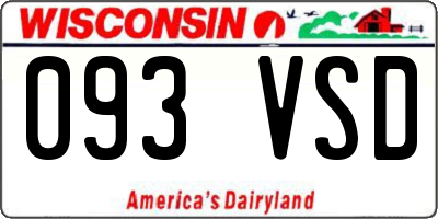 WI license plate 093VSD