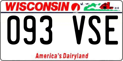 WI license plate 093VSE