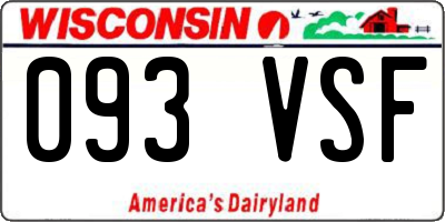 WI license plate 093VSF