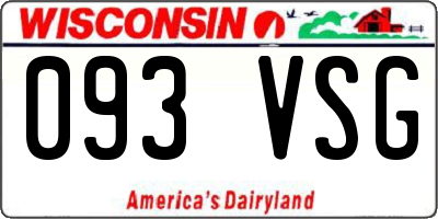 WI license plate 093VSG