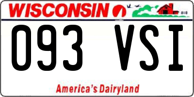 WI license plate 093VSI