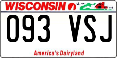 WI license plate 093VSJ