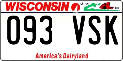 WI license plate 093VSK