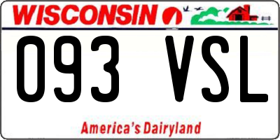 WI license plate 093VSL