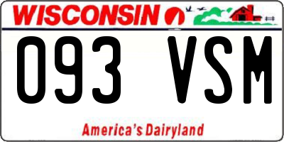 WI license plate 093VSM