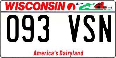 WI license plate 093VSN