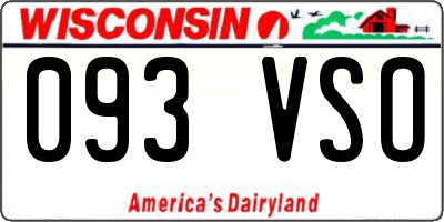 WI license plate 093VSO
