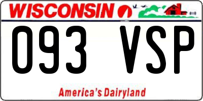 WI license plate 093VSP