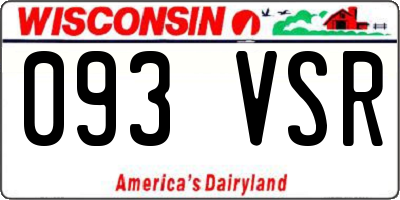 WI license plate 093VSR