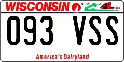 WI license plate 093VSS