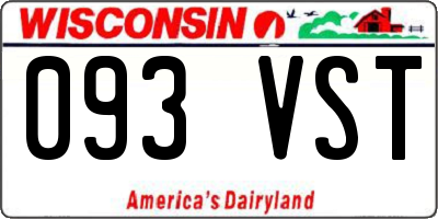 WI license plate 093VST