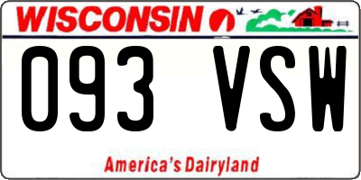 WI license plate 093VSW