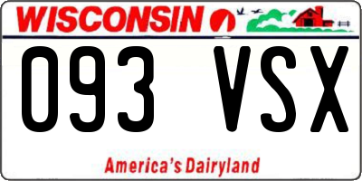 WI license plate 093VSX