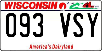 WI license plate 093VSY