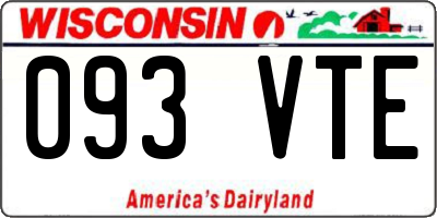 WI license plate 093VTE