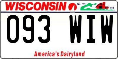 WI license plate 093WIW