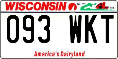 WI license plate 093WKT