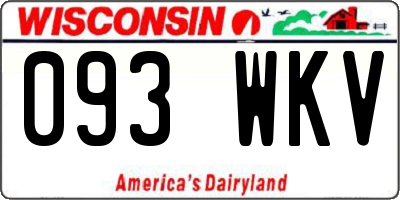 WI license plate 093WKV