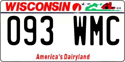 WI license plate 093WMC