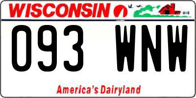 WI license plate 093WNW