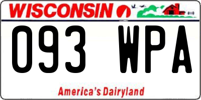 WI license plate 093WPA