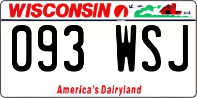 WI license plate 093WSJ