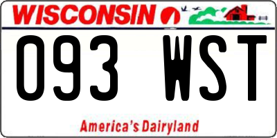WI license plate 093WST