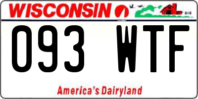 WI license plate 093WTF
