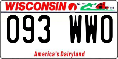 WI license plate 093WWO