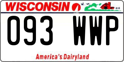 WI license plate 093WWP