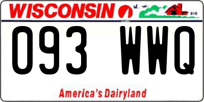 WI license plate 093WWQ