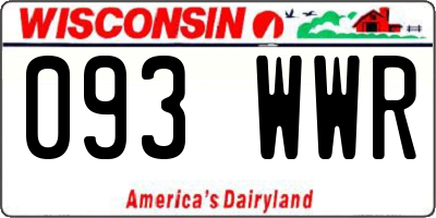 WI license plate 093WWR