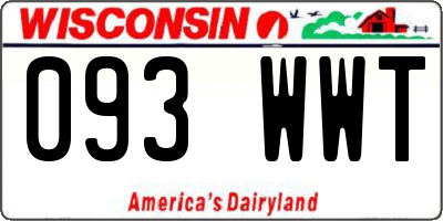 WI license plate 093WWT