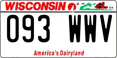 WI license plate 093WWV