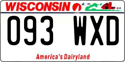 WI license plate 093WXD